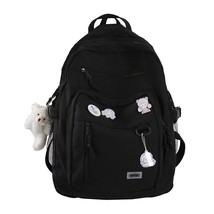 Fashion Big Student Backpack NEW Badge Rucksack Girls School Bag High Capacity W - £38.14 GBP