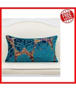 Blue Luxury Embroidered Velvet Decorative Pillow Cover for Living Room 1... - $493.91 MXN