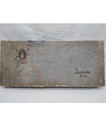 Antique Shadowette Tinen Stationary Box With Some Paper 16&quot; X 7&quot; X 2&quot; - $152.03 CAD