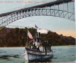 Ship Boat Postcard Steamer Maid Of The Mist Railway Bridge Niagara Falls NY 1911 - £16.44 GBP