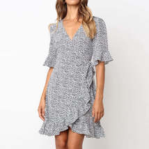 Dress Women Polka Dot Boho Ruffle - £9.09 GBP