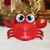 3.5&#39; Christmas Crab Airblown Inflatable Holiday Yard Ornament Tropical Beach FL - £30.24 GBP