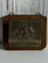 Antique Brass and Wood Sailing Ship Letter Holder WJ Irvines Belfast Ire... - £27.13 GBP