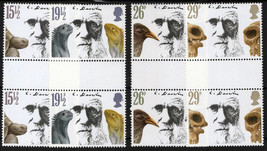 ZAYIX Great Britain 965-968 MNH Gutter Pairs Birds Reptiles Darwin 021023S164 - £3.11 GBP