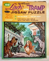 Lady &amp; the Tramp Jigsaw Puzzle 70 piece (1 missing) Whitman Vintage Walt... - $11.79