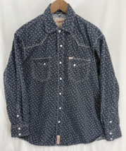 Rafter C Men&#39;s Western Button-Up Long Sleeve Shirt Size Large 100% Cotton - £19.02 GBP