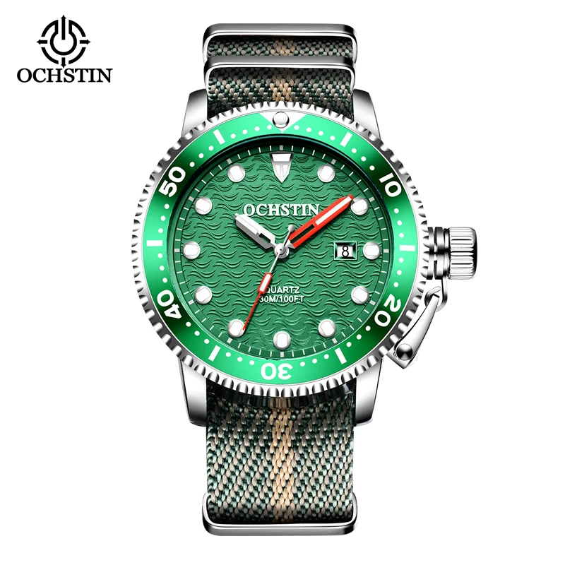 OCHSTIN Quartz Men Watch Analog Chronograph Swatch Auto Date Military Business S