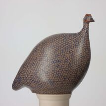 Les Ceramiques de Lussan Small Ceramic Guinea Fowl - Matte Brown Spotted... - €156,11 EUR