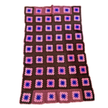 Vintage Groovy Funky Hippie Boho Chic Crocheted Afghan - £19.77 GBP