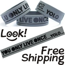 Gray YOLO You Only Live Once Bracelet Quality New Jewelry Wristband Merc... - £5.42 GBP