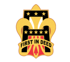4&quot; 1st army dui first in deed bumper sticker decal usa made - £21.57 GBP