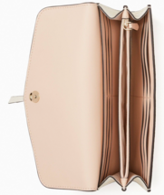 NWB Kate Spade Marti Beige Leather Large Flap Wallet K8218 $249 Retail Gift Bag - £66.48 GBP