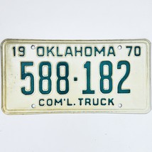1970 United States Oklahoma Commercial Truck License Plate 588-182 - $12.28 CAD