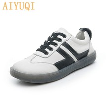 AIYUQI Women Sneakers Leather 2021 Spring New Fashion White Shoes Girls Casual F - £115.27 GBP