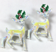 Vintage Signed Gerry&#39;s Scatter Pins Christmas Holiday Iridescent Reindee... - £14.95 GBP