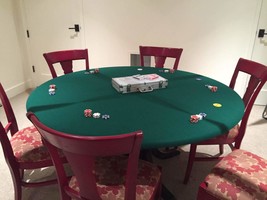 FELT poker table cover fits 48&quot; ROUND TABLE - CORD/ BL PLUS STOW BAG - $99.00