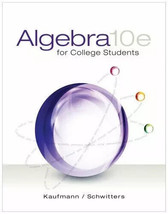 Algebra for College Students (US HARDCOVER STUDENT 10/E; ISBN-13: 978128... - £58.99 GBP