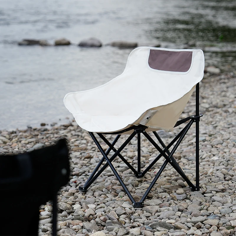 Camping Fishing Chair with Big Pocket Reinforced Handrails Bracket Portable - £94.41 GBP