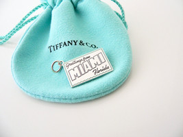 Tiffany &amp; Co Miami Florida Postcard Blue Travel Charm 4 Necklace Bracelet Silver - £352.28 GBP