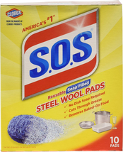 SOS Wool Steel Soap Pads 10 Ct (Pack of 6) - £18.12 GBP