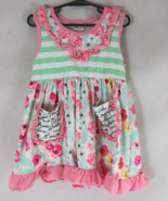 Floral Striped Ruffled Pocket Sleeveless Dress Girls Size 2XL - $16.26 CAD