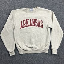 Champion Sweatshirt Adults Small Ivory Arkansas Crew Neck Casual Mens - $364.65 MXN