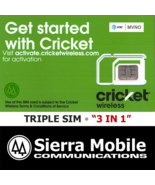 Cricket Wireless &quot;3 in 1&quot; Triple SIM Card Nano • 5G LTE • NEW w/ USPS Tr... - $8.66