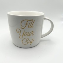 STARBUCKS &quot;Fill Your Cup&quot; 16.9 Oz White Ceramic Oversize Coffee Cup Mug 2016 - £15.57 GBP