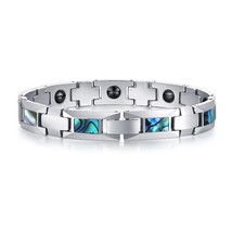 Magnetic Tungsten Bracelet Men Shell Hematite Magnetic Bracelet Health Energy Ch - £40.24 GBP