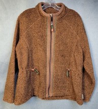 Woolrich Womens L Sweater Jacket Full Zip Long Sleeve Shirt Java Heather Orange  - £22.09 GBP