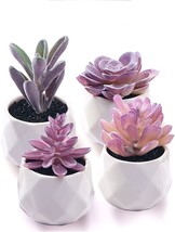 Cadnly Fake Succulent Plant Set - Artificial Succulent Plants For Women Desk - - £25.57 GBP