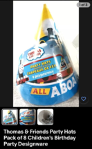 Thomas &amp; Friends Party Hats Pack of 8 Children&#39;s Birthday Party Designware - $11.76