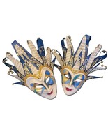 2 DJ Boris Brejcha style blue Venetian joker mask, 1 male and 1 female m... - $279.00