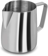 Milk Frothing Pitcher, 12 Oz Milk Frother Steamer Cup Stainless Steel Espresso C - £12.06 GBP