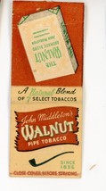 D. D.  Bean Son Co Matchbook Walnut Pipe Tobacco Middletons Advertising Vtg USA - £11.06 GBP