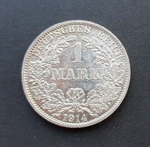 Germany 1 Mark Silver Coin 1914 A Unc Nr - $23.02