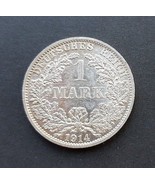 GERMANY 1 MARK SILVER COIN 1914 A UNC NR - $31.34 CAD