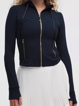 LULULEMON Define Cropped Hooded Jacket Nulu~True Navy/Gold~0 2 4 6 8 10 ... - $229.95