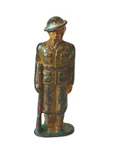Barclay Manoil Army Men Toy Soldier Cast Iron Metal 1930s Figure About Face USA - $39.55