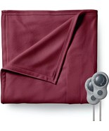 Sunbeam Queen Size Electric Fleece Heated Blanket in Garnet w Dual Zone ... - £93.41 GBP