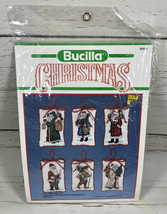 Bucilla Old Time Santas Counted Cross Stitch Ornaments Kit Set of 6 New - $9.54