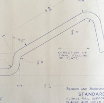 1971 Railroad Bangor Aroostook Flange Rail Support Blueprint H41b DWDD13 - £65.14 GBP