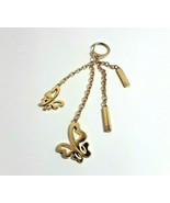 Two Butterflies Keychain with Gold Tone Charms - $7.87