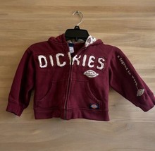Vintage Kids Burgundy Dickies Hooded Sweatshirt Small Boys Size 4 - £15.52 GBP