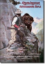Remington Right of Way Bear Hunting Rifle Distressed Retro Vintage Tin Sign New - £17.30 GBP
