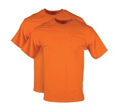Gildan Workwear Dry Blend Pocket Crew T-Shirts, Orange, 2XL, Pack of 2 S... - $18.95