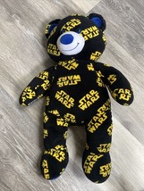 Build A Bear Workshop Star Wars Print Plush 17&quot; Teddy Bear BAB Black Yellow  - £11.03 GBP