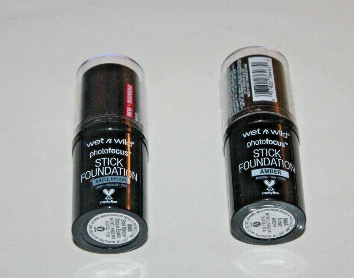 Primary image for Wet n Wild Photofocus Stick Foundation #856B + #866A Lot Of 2 New