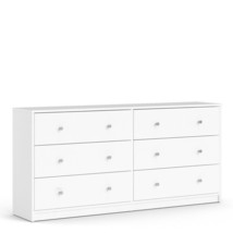 Wide White Chest Of 6 Drawers Bedroom Drawer Chests Storage Unit Cabinet... - £163.41 GBP