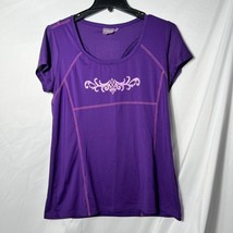 Athleta Purple Running Shirt Size L Faux Racerback - $18.81